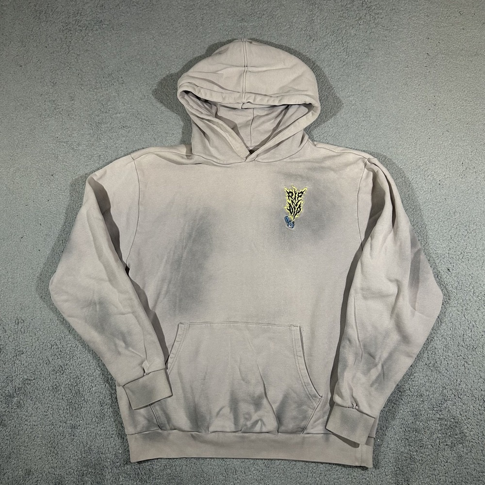 RIPNDIP Charcoal Faded Wash Hoodie Sweatshirt Size Large #3867